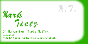 mark tietz business card